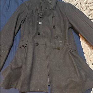 Calvin Klein Charcoal Double-Breasted Pea Coat